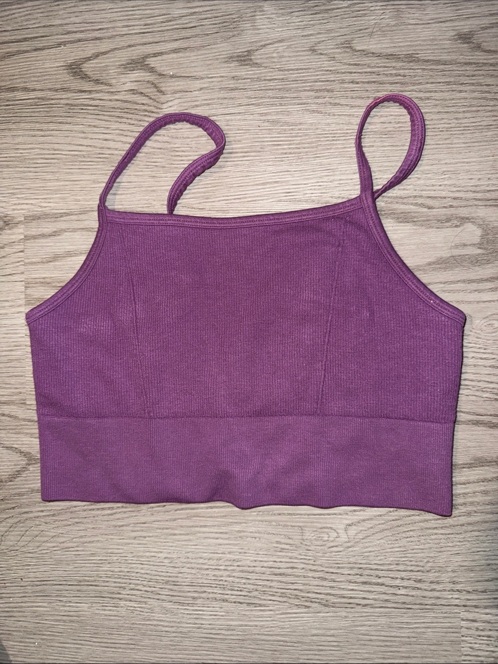 Fabletics Purple Ribbed Cropped Camisole